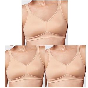NWT Amoena Marlena Wire-Free Mastectomy Bra size 36B Sand Bundle of 3